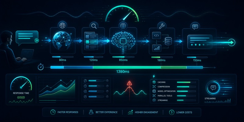 AI mahsulotda latency va response pipeline’ni ko‘rsatuvchi hero image