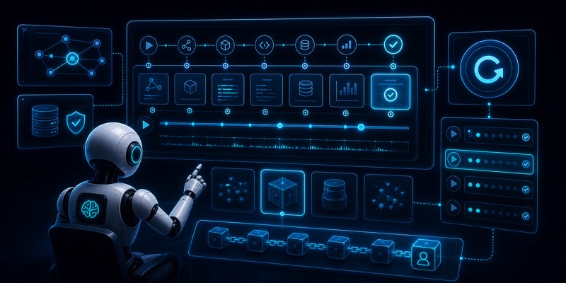 AI agent workflowida rerun, replay va audit trail jarayonlarini ko‘rsatuvchi hero image