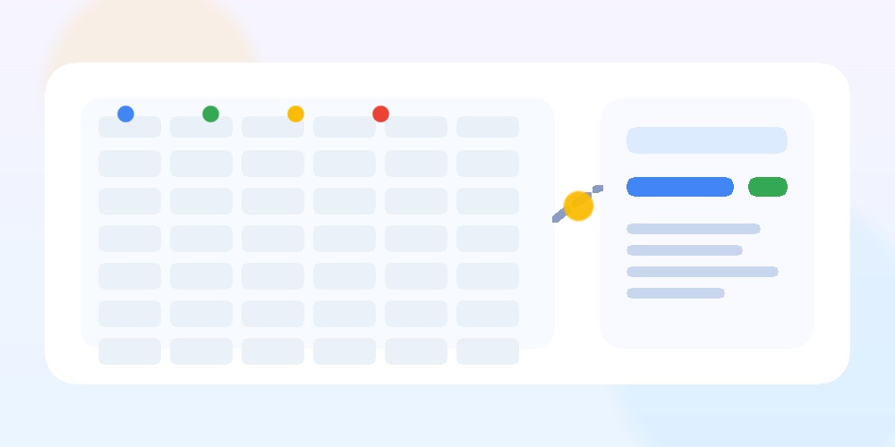 Gemini yordamida Google Sheets ichida formula va jadval tahlilini ko‘rsatuvchi yorug‘ editorial hero image